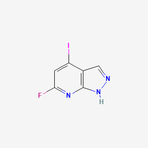 molecular formula C6H3FIN3 B12508516 6-Fluoro-4-iodo-1H-pyrazolo[3,4-b]pyridine 