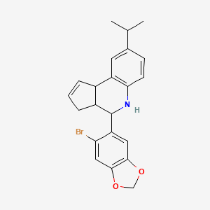 molecular formula C22H22BrNO2 B12508822 4-(6-bromo-2H-1,3-benzodioxol-5-yl)-8-isopropyl-3H,3aH,4H,5H,9bH-cyclopenta[c]quinoline 