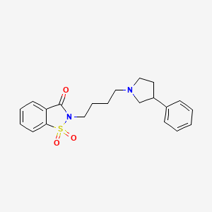 molecular formula C21H24N2O3S B1250914 2-[4-(3-Phenylpyrrolizino)butyl]-3-oxo-2,3-dihydro-1,2-benzisothiazole 1,1-dioxide 