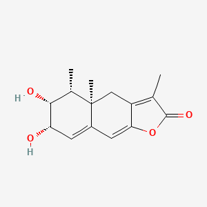 molecular formula C15H18O4 B1250916 (4aR*,5R*,6R*,7S*)-6,7-Dihydroxy-4a,5,6,7-tetrahydro-3,4a,5-trimethylnaphtho[2,3-b]furan-2(4H)-one 