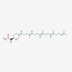 molecular formula C30H46O3 B1250917 2-[(2R)-5-[(4E,8E,12E)-4,9,13,17-Tetramethyl-4,8,12,16-octadecatetrene-1-ylidene]tetrahydro-2H-pyran-2-yl]propenoic acid 