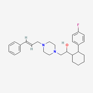 molecular formula C27H35FN2O B1250928 1-[2-(4-fluorophenyl)cyclohexyl]-2-[4-[(E)-3-phenylprop-2-enyl]piperazin-1-yl]ethanol 