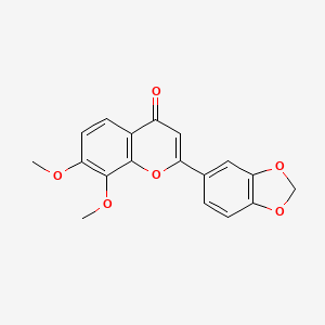 molecular formula C18H14O6 B1250975 7,8-二甲氧基-3',4'-亚甲二氧基黄酮 