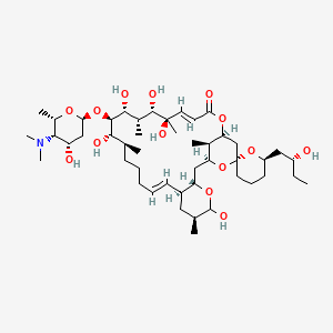 molecular formula C47H81NO14 B1250988 (1S,3S,6S,6'R,8S,9E,14S,15S,16R,17R,18R,19S,20R,21E,25S,27R,29R)-16-[(2S,4S,5S,6S)-5-(dimethylamino)-4-hydroxy-6-methyloxan-2-yl]oxy-5,15,17,19,20-pentahydroxy-6'-[(2R)-2-hydroxybutyl]-6,14,18,20,29-pentamethylspiro[4,24,28-trioxatricyclo[23.3.1.03,8]nonacosa-9,21-diene-27,2'-oxane]-23-one 