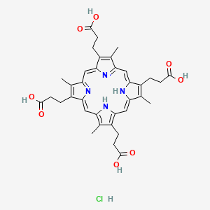 3-[7,12,17-tris(2-carboxyethyl)-3,8,13,18-tetramethyl-21,22-dihydroporphyrin-2-yl]propanoic acid;hydrochloride