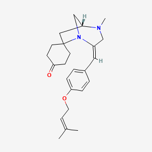 molecular formula C24H32N2O2 B1250992 (2Z,5R)-4-methyl-2-[[4-(3-methylbut-2-enoxy)phenyl]methylidene]spiro[1,4-diazabicyclo[3.2.1]octane-7,4'-cyclohexane]-1'-one 