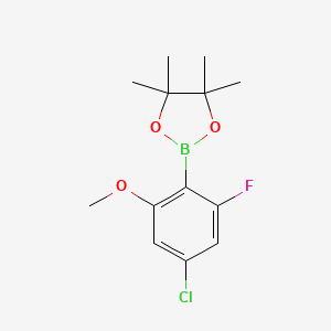 molecular formula C13H17BClFO3 B12509940 2-(4-Chloro-2-fluoro-6-methoxyphenyl)-4,4,5,5-tetramethyl-1,3,2-dioxaborolane 