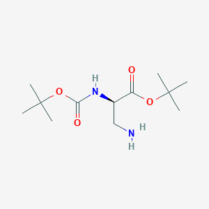 molecular formula C12H24N2O4 B12509975 tert-butyl (2R)-3-amino-2-[(tert-butoxycarbonyl)amino]propanoate 