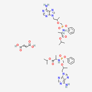 molecular formula C46H62N12O14P2 B12509999 But-2-enedioic acid;propan-2-yl 2-[[1-(6-aminopurin-9-yl)propan-2-yloxymethyl-phenoxyphosphoryl]amino]propanoate 