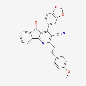 4-(2H-1,3-benzodioxol-5-yl)-2-[2-(4-methoxyphenyl)ethenyl]-5-oxoindeno[1,2-b]pyridine-3-carbonitrile