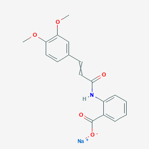 sodium;2-[3-(3,4-dimethoxyphenyl)prop-2-enoylamino]benzoate