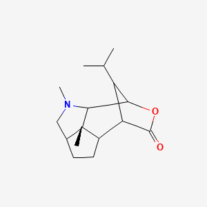 molecular formula C16H25NO2 B1251007 (12R)-2,12-dimethyl-13-propan-2-yl-10-oxa-2-azatetracyclo[5.4.1.18,11.04,12]tridecan-9-one 