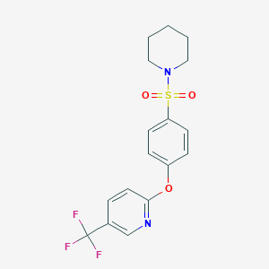 molecular formula C17H17F3N2O3S B12510134 2-[4-(Piperidinosulfonyl)phenoxy]-5-(trifluoromethyl)pyridine 