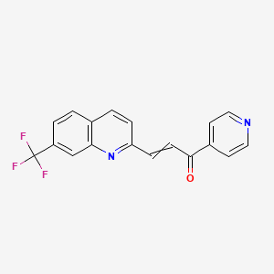 1-Pyridin-4-yl-3-[7-(trifluoromethyl)quinolin-2-yl]prop-2-en-1-one