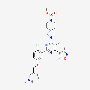 molecular formula C29H37ClN6O5 B12510146 Methyl 2-(2-{2-chloro-5-[2-hydroxy-3-(methylamino)propoxy]phenyl}-6-(3,5-dimethyl-1,2-oxazol-4-yl)-5-methylpyrimidin-4-yl)-2,7-diazaspiro[3.5]nonane-7-carboxylate 