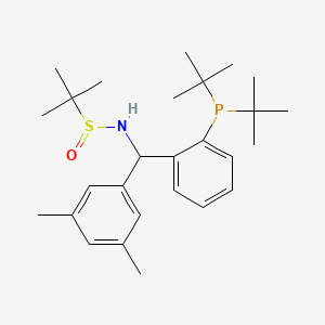 molecular formula C27H42NOPS B12510175 N-{[2-(di-tert-butylphosphanyl)phenyl](3,5-dimethylphenyl)methyl}-2-methylpropane-2-sulfinamide 