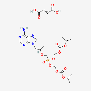 [1-(6-Aminopurin-9-yl)propan-2-yloxymethyl-(propan-2-yloxycarbonyloxymethoxy)phosphoryl]oxymethyl propan-2-yl carbonate; but-2-enedioic acid