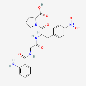 1-(2-{2-[(2-Aminophenyl)formamido]acetamido}-3-(4-nitrophenyl)propanoyl)pyrrolidine-2-carboxylic acid