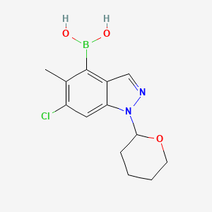 (6-Chloro-5-methyl-1-(tetrahydro-2H-pyran-2-yl)-1H-indazol-4-yl)boronic acid