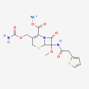 Sodium 3-[(carbamoyloxy)methyl]-7-methoxy-8-oxo-7-[2-(thiophen-2-yl)acetamido]-5-thia-1-azabicyclo[4.2.0]oct-2-ene-2-carboxylate