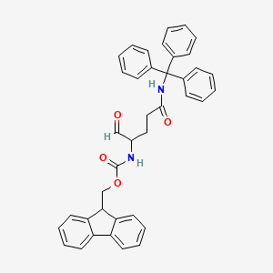 molecular formula C39H34N2O4 B12510293 9H-fluoren-9-ylmethyl N-[1-oxo-4-(triphenylmethylcarbamoyl)butan-2-yl]carbamate 