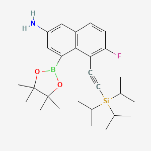 molecular formula C27H39BFNO2Si B12510335 6-Fluoro-4-(4,4,5,5-tetramethyl-1,3,2-dioxaborolan-2-yl)-5-((triisopropylsilyl)ethynyl)naphthalen-2-amine 