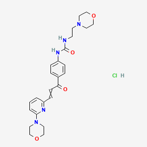 1-(2-morpholin-4-ylethyl)-3-[4-[(E)-3-(6-morpholin-4-ylpyridin-2-yl)prop-2-enoyl]phenyl]urea;hydrochloride