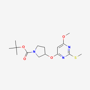 molecular formula C15H23N3O4S B12510390 Tert-butyl 3-{[6-methoxy-2-(methylsulfanyl)pyrimidin-4-yl]oxy}pyrrolidine-1-carboxylate 