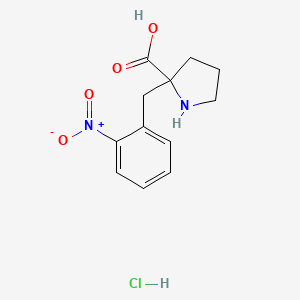 molecular formula C12H15ClN2O4 B12510438 2-[(2-Nitrophenyl)methyl]pyrrolidine-2-carboxylic acid hydrochloride 