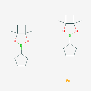 molecular formula C22H42B2FeO4 B12510443 2-cyclopentyl-4,4,5,5-tetramethyl-1,3,2-dioxaborolane;iron 