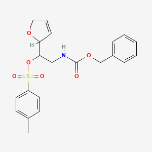 molecular formula C21H23NO6S B12510446 2-(((Benzyloxy)carbonyl)amino)-1-(2,5-dihydrofuran-2-yl)ethyl 4-methylbenzenesulfonate 