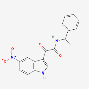 2-(5-nitro-1H-indol-3-yl)-2-oxo-N-(1-phenylethyl)acetamide