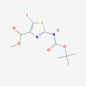 molecular formula C10H13IN2O4S B12510500 Methyl 2-{[(tert-butoxy)carbonyl]amino}-5-iodo-1,3-thiazole-4-carboxylate 