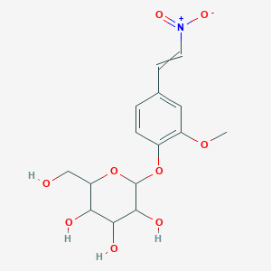 molecular formula C15H19NO9 B12510518 2-(Hydroxymethyl)-6-[2-methoxy-4-(2-nitroethenyl)phenoxy]oxane-3,4,5-triol 