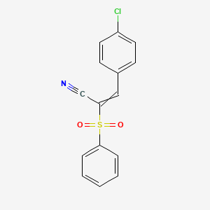 molecular formula C15H10ClNO2S B12510525 2-(Benzenesulfonyl)-3-(4-chlorophenyl)prop-2-enenitrile 