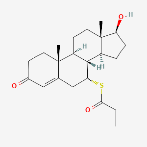 molecular formula C22H32O3S B1251054 17β-羟基-7α-巯基雄甾-4-烯-3-酮 7-丙酸酯 