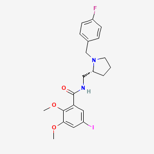 molecular formula C21H24FIN2O3 B1251062 N-[[(2R)-1-(4-Fluorobenzyl)pyrrolidin-2beta-yl]methyl]-2,3-dimethoxy-5-iodobenzamide 