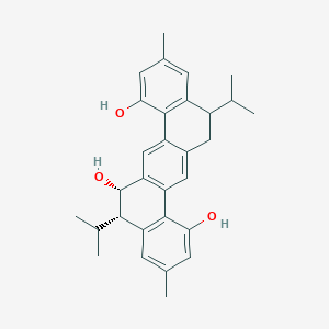 molecular formula C30H34O3 B1251066 (5S,6S)-3,10-dimethyl-5,12-di(propan-2-yl)-5,6,12,13-tetrahydronaphtho[1,2-b]phenanthrene-1,6,8-triol 