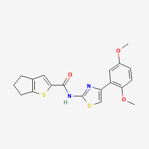 molecular formula C19H18N2O3S2 B12510682 N-(4-(2,5-Dimethoxyphenyl)thiazol-2-yl)-5,6-dihydro-4H-cyclopenta[b]thiophene-2-carboxamide 