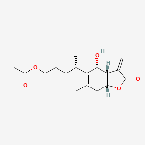 molecular formula C17H24O5 B1251069 [(4S)-4-[(3aS,4R,7aR)-4-hydroxy-6-methyl-3-methylidene-2-oxo-3a,4,7,7a-tetrahydro-1-benzofuran-5-yl]pentyl] acetate 