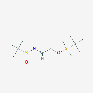 molecular formula C12H27NO2SSi B12510690 N-[2-[tert-butyl(dimethyl)silyl]oxyethylidene]-2-methylpropane-2-sulfinamide 