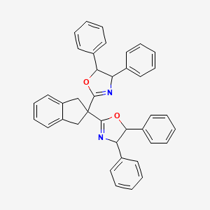 molecular formula C39H32N2O2 B12510703 (4R,4'R,5R,5'R)-2,2'-(2,3-Dhydro-1H-indene-2,2-diyl)bis(4,5-diphenyl-4,5-dihydrooxazole) 