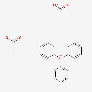 molecular formula C22H21BiO4 B12510713 Bis(acetate ion); triphenylbismuthanebis(ylium) 