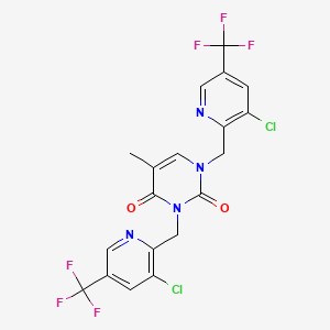 molecular formula C19H12Cl2F6N4O2 B12510746 1,3-bis{[3-chloro-5-(trifluoromethyl)pyridin-2-yl]methyl}-5-methylpyrimidine-2,4(1H,3H)-dione 