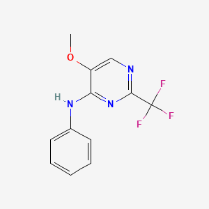 molecular formula C12H10F3N3O B12510761 5-methoxy-N-phenyl-2-(trifluoromethyl)pyrimidin-4-amine 