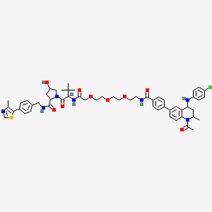 1-(2-{2-[2-(2-{2-[(4-{1-acetyl-4-[(4-chlorophenyl)amino]-2-methyl-3,4-dihydro-2H-quinolin-6-yl}phenyl)formamido]ethoxy}ethoxy)ethoxy]acetamido}-3,3-dimethylbutanoyl)-4-hydroxy-N-{[4-(4-methyl-1,3-thiazol-5-yl)phenyl]methyl}pyrrolidine-2-carboxamide