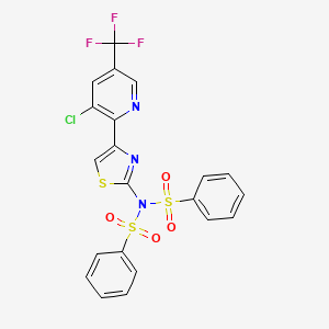 N-(benzenesulfonyl)-N-{4-[3-chloro-5-(trifluoromethyl)pyridin-2-yl]-1,3-thiazol-2-yl}benzenesulfonamide