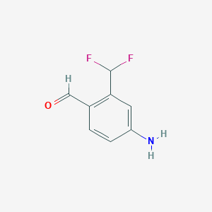 molecular formula C8H7F2NO B12510888 4-Amino-2-(difluoromethyl)benzaldehyde 