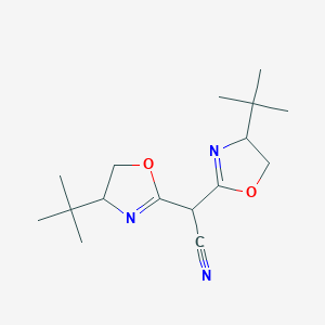 molecular formula C16H25N3O2 B12510905 2,2-Bis(4-tert-butyl-4,5-dihydro-1,3-oxazol-2-yl)acetonitrile 