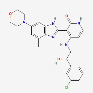 molecular formula C25H26ClN5O3 B12510930 4-{[2-(3-chlorophenyl)-2-hydroxyethyl]amino}-3-[4-methyl-6-(morpholin-4-yl)-3H-1,3-benzodiazol-2-yl]-1H-pyridin-2-one 